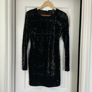 Forever 21 black, sequin, long sleeve mini dress